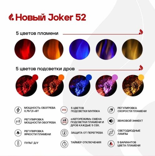 Линейный электрокамин Real Flame Joker 52 в Липецке